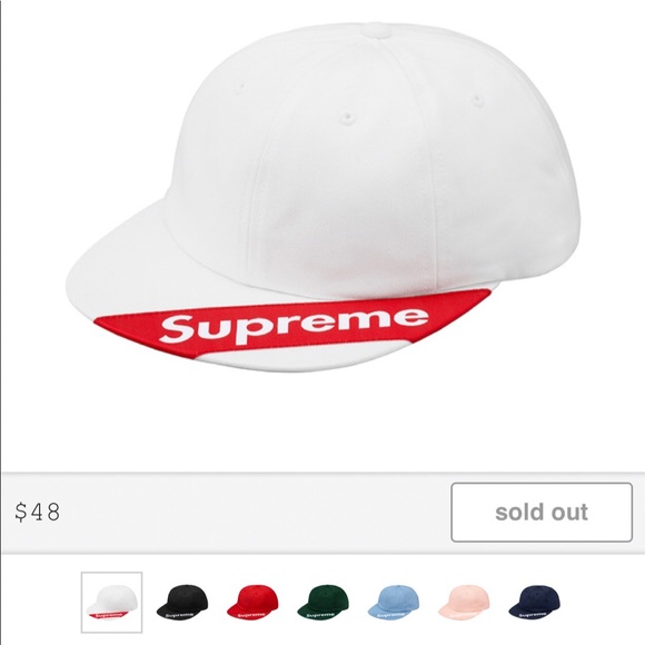 Supreme Visor 6-Panel White BOGO SS18 IN HAND - Picture 1 of 5
